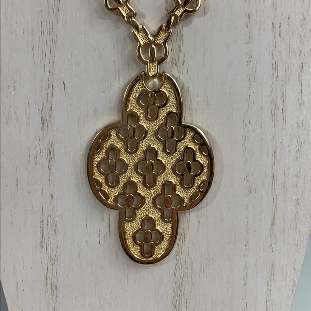 Marlyn Schiff Retro Gold Tone Statement Necklace - Picture 2 of 9